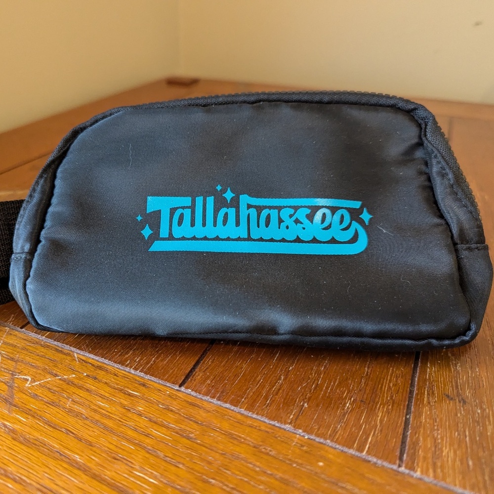 Tallahassee Promotional Black & Turquoise Small Waist Pack Pouch by Hit